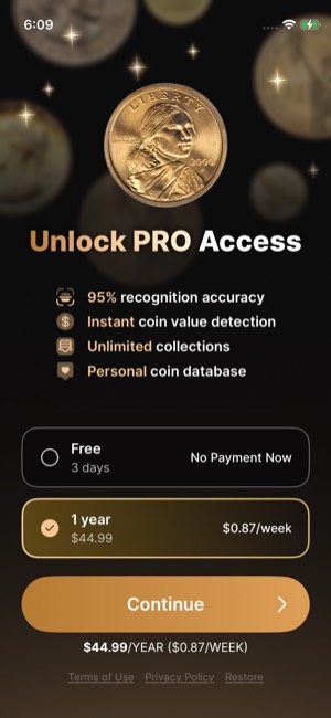 Coin Scanner screen 7: Paywall