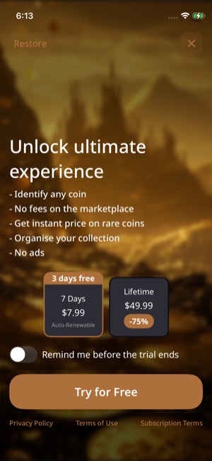 ScanCoin screen 2: Paywall