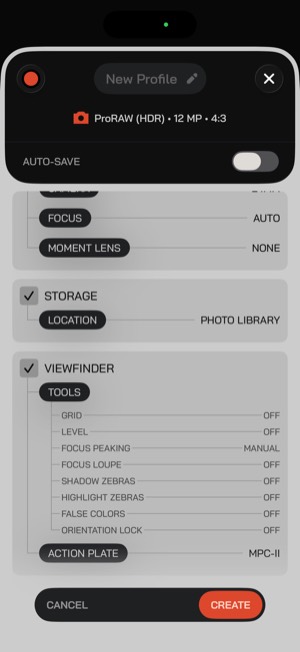Moment Pro Camera II screen 26: Core feature
