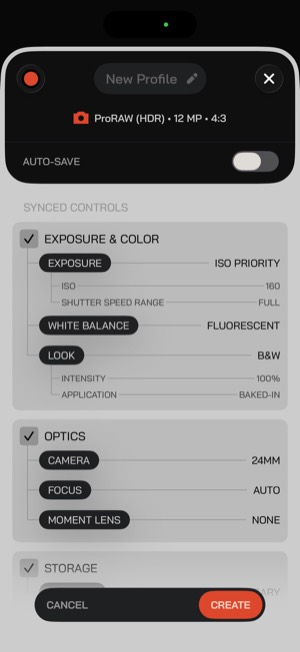 Moment Pro Camera II screen 28: Core feature