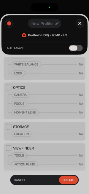 Moment Pro Camera II screen 32: Core feature
