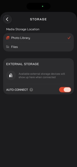Moment Pro Camera II screen 41: Settings