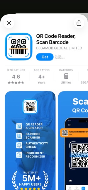 Scan QR Code screen 6: Home
