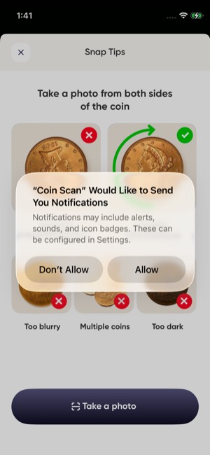 Coin Scan screen 8: Unclassified