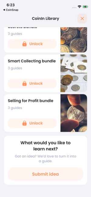 CoinIn screen 4: Quiz