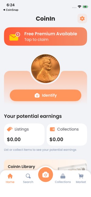 CoinIn screen 5: Home