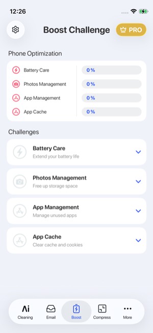 AI Cleaner screen 12: Home