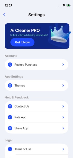 AI Cleaner screen 15: Home