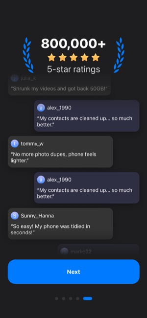 Cleaner Kit screen 5: Onboarding