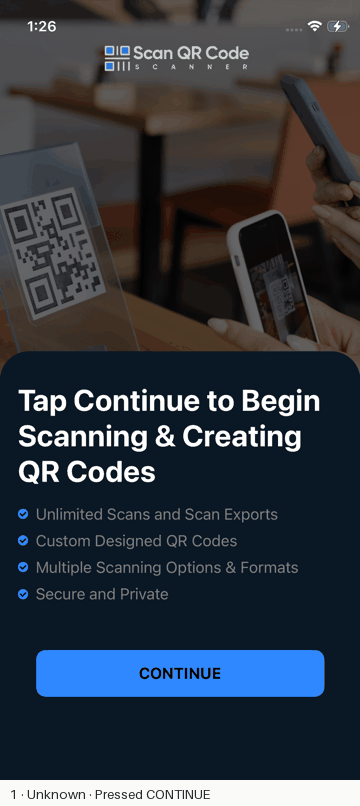 Scan QR Code recorded flow