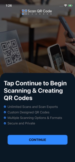 Scan QR Code screen 1: Unclassified