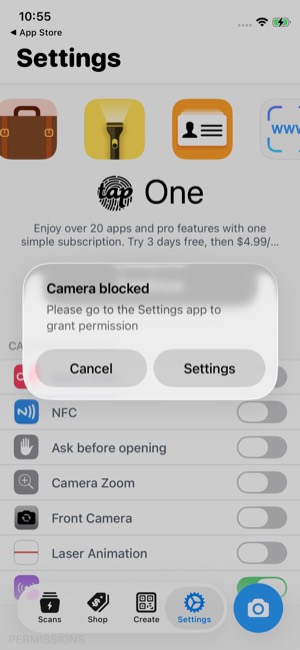 QR Reader screen 13: Unclassified