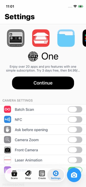 QR Reader screen 15: Paywall