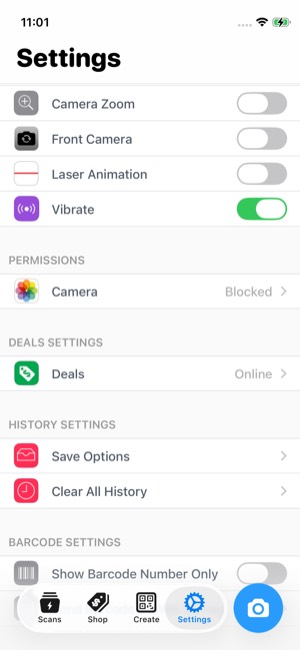 QR Reader screen 16: Home
