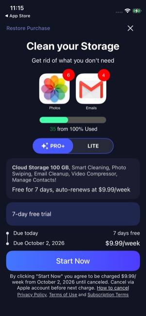 Cleaner Guru screen 5: Paywall
