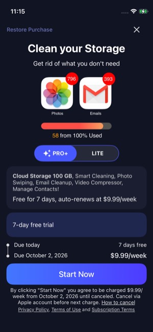 Cleaner Guru screen 8: Paywall