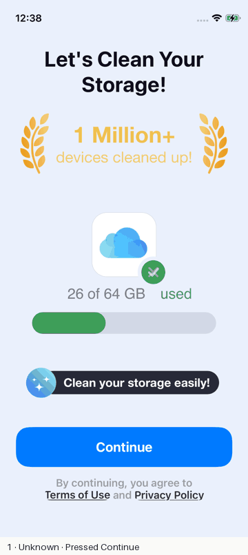 FreeUp Cleaner recorded flow