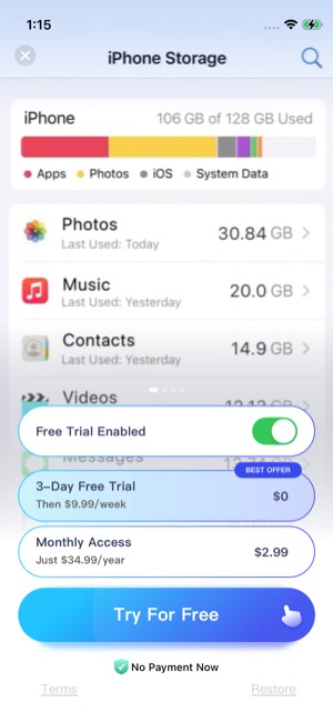 Smart Cleaner screen 5: Paywall