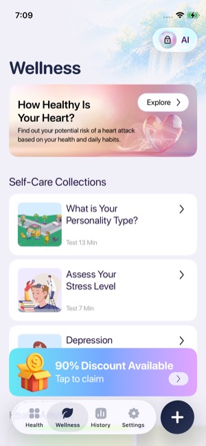 Heart Rate screen 6: Home