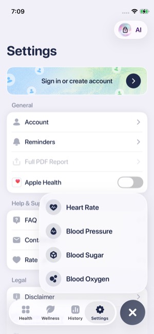 Heart Rate screen 9: Sign-in wall