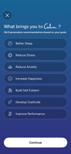Calm screen 3: Quiz