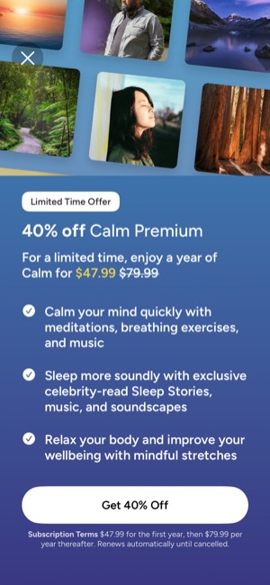 Calm screen 8: Offer screen