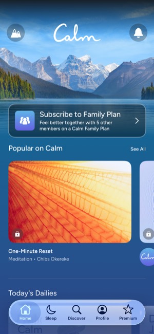 Calm screen 10: Home