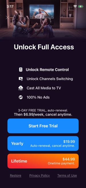 TV Remote screen 11: Paywall