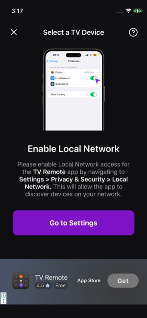TV Remote screen 13: Onboarding