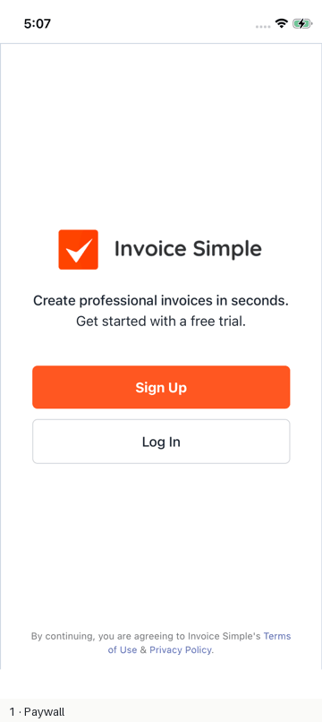 Invoice Simple recorded flow