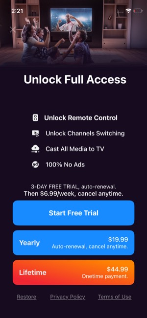 TV Remote screen 2: Paywall