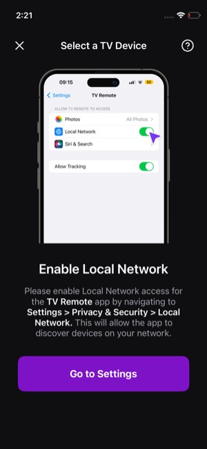 TV Remote screen 4: Onboarding