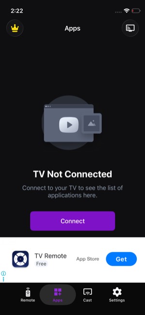 TV Remote screen 8: Home