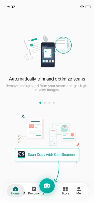CamScanner screen 10: Home