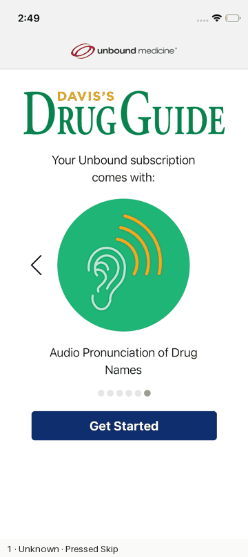 Davis's Drug Guide recorded flow