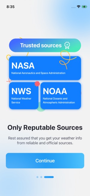 Weather Live° screen 3: Onboarding
