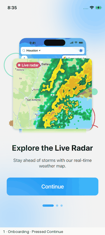 Weather Live° recorded flow