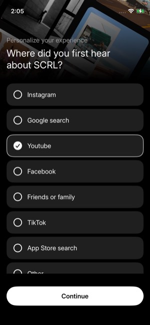 SCRL screen 9: Quiz