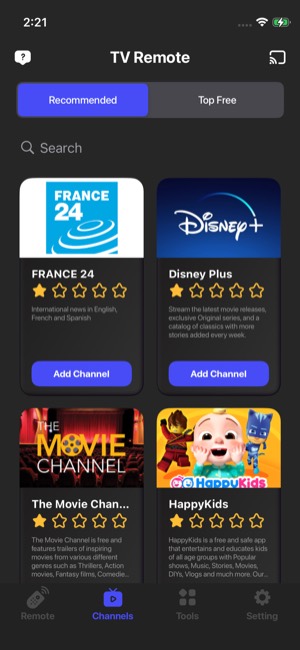 Roku Remote screen 9: Home