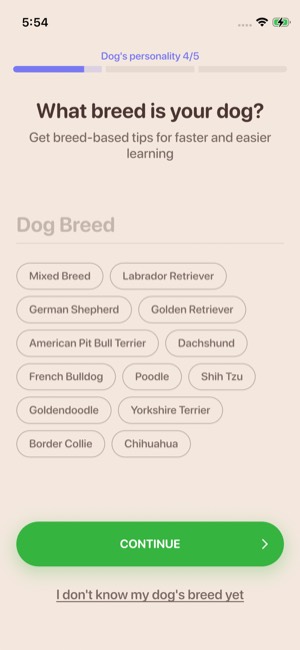 Woofz screen 13: Onboarding
