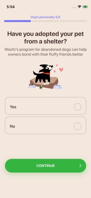 Woofz screen 14: Onboarding