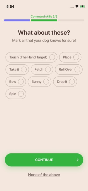 Woofz screen 17: Onboarding