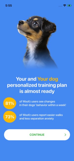 Woofz screen 21: Onboarding