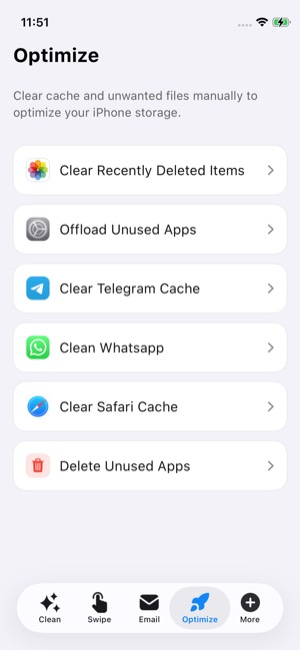 CleanX screen 11: Home