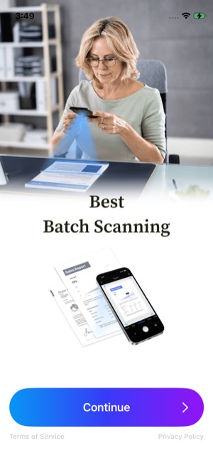Tiny Scanner screen 3: Onboarding