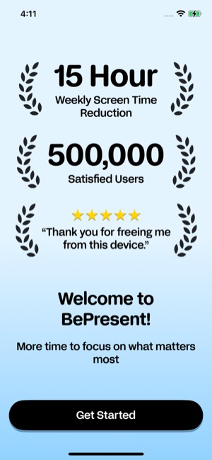 BePresent screen 1: Offer screen