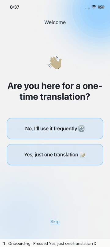 iTranslate recorded flow