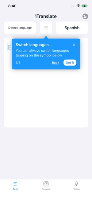 iTranslate screen 13: Onboarding