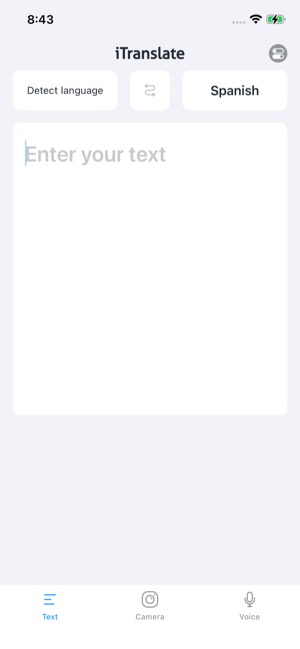 iTranslate screen 23: Home
