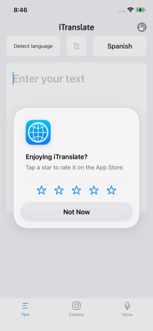 iTranslate screen 30: Rating prompt